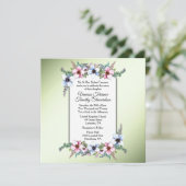 フローラ結婚式招待状緑 招待状 (スタンド正面)