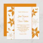 フローラ結婚式招待状-オレンジと白 招待状 (正面/裏面)