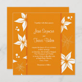 フローラ結婚式招待状-オレンジと白 招待状 (正面/裏面)