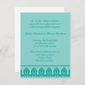 フローラ結婚式招待状-ティール（緑がかった色）/ティール（緑がかった色） インビテーションポストカード (正面/裏面)