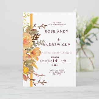 フローラ結婚式招待状、デジタル招待状カード 招待状