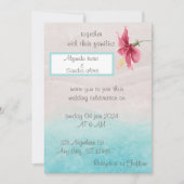 フローラ結婚式招待状（ベージュとブルー） 招待状 (正面)