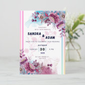 フローラ結婚式招待状 | ロマンチックなガーデンエディタブ 招待状 (スタンド正面)