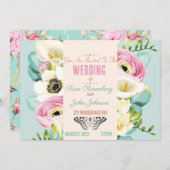 フローラ結婚式招待状 招待状 (正面/裏面)