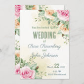 フローラ結婚式招待状 招待状 (正面/裏面)