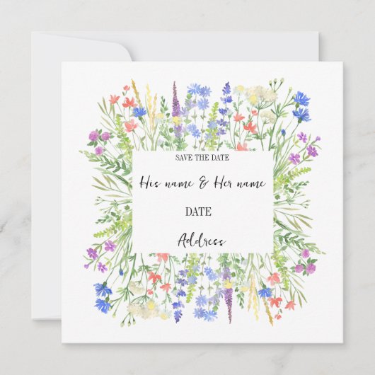 フローラ結婚式招待状 招待状 (正面)