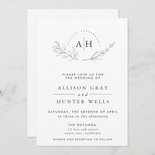 フローラ結婚式招待状 招待状 (正面/裏面)