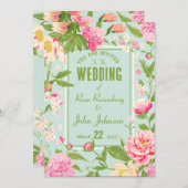 フローラ結婚式招待状 招待状 (正面/裏面)