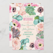 フローラ結婚式招待状 招待状 (正面/裏面)