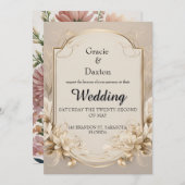 フローラ結婚式招待状 招待状 (正面/裏面)