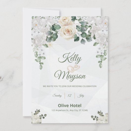 フローラ結婚式招待状 招待状 (正面)