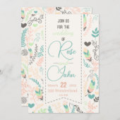 フローラ結婚式招待状 招待状 (正面/裏面)