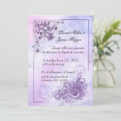フローラ結婚式招待状 – 紫 招待状 (スタンド正面)