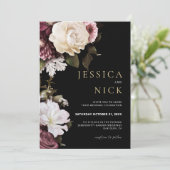 フローラ結婚式招待状、Dark Moody 結婚's 招待状 (スタンド正面)