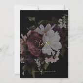 フローラ結婚式招待状、Dark Moody 結婚's 招待状 (裏面)