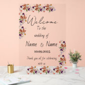 フローラ結婚徴候 アクリルサイン (ウェディング)