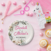 フローラ結婚植物写像スケッチカスタマイズ ペーパープレート (パーティー)