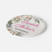 フローラ結婚植物写像スケッチカスタマイズ ペーパープレート (アングル)