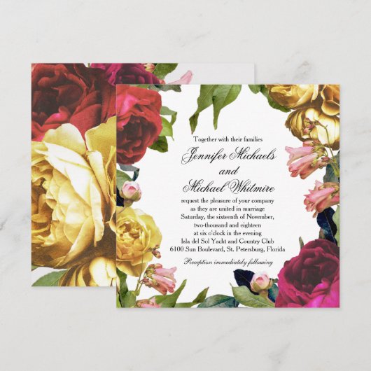 フローラ結婚業 招待状 (正面/裏面)