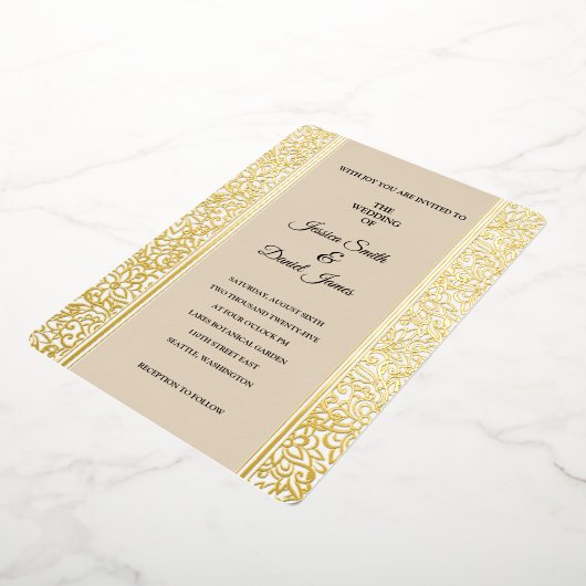 フローラ結婚箔招待状 箔招待状 (回転した状態)