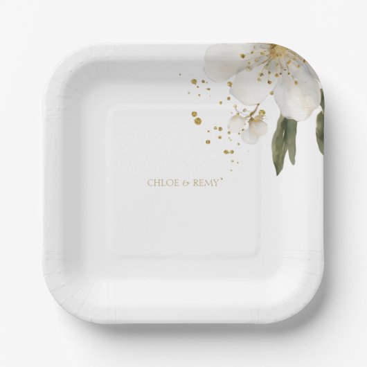 フローラ結婚色 ペーパープレート (正面)