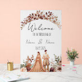 フローラ結婚茶色アクリル徴候 アクリルサイン (ウェディング)