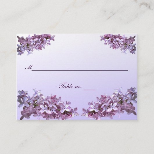 フローラ結婚薄紫護衛カード プレイスカード (正面)