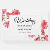 フローラ結婚赤桃色マグノリア ゲストブック (正面)