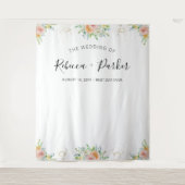 フローラ結婚赤面のデコ写真の背景 タペストリー (正面)