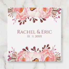 フローラ結婚赤面パーソナライズされたメッセージカード フェイバータグ