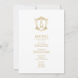 フローラ結婚金ゴールドクレストカスタムモノグラム 招待状