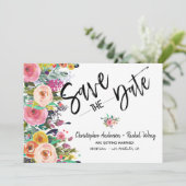 フローラ結婚BohoのScript Photo Save the Date 招待状 (スタンド正面)