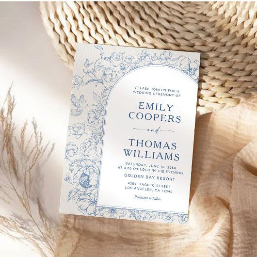 フローラ結婚Chinoiserieの 招待状