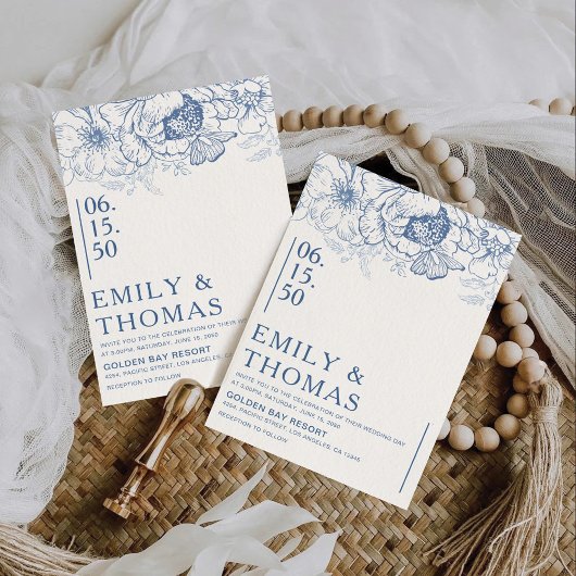 フローラ結婚Chinoiserieの 招待状