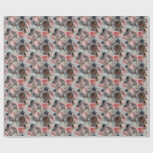 フローラ結晶ジオメトリ、水色ライト背景 ラッピングペーパー (フラット)