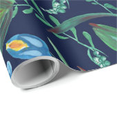 フローラ絵を描ろうけつ染めウクライナフォーク絵を描スタイル ラッピングペーパー (ロールコーナー)