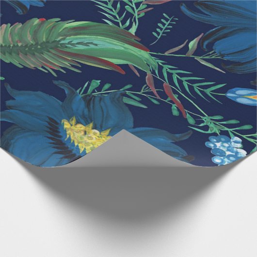 フローラ絵を描ろうけつ染めウクライナフォーク絵を描スタイル ラッピングペーパー (角)