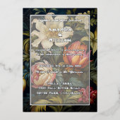 フローラ絵を描オランダの17位18セント。ウェディング 箔招待状 (正面)