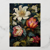 フローラ絵を描オランダの17位18セント。ウェディング 箔招待状 (裏面)