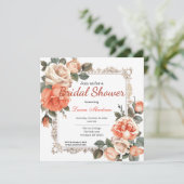 フローラ絵を描オレンジのブライダルシャワー招待 招待状 (スタンド正面)