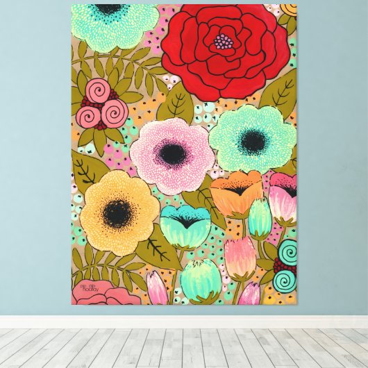 フローラ絵を描ガーデンズアートピップジェラード キャンバスプリント (インサイチュ (ウッドフロア))