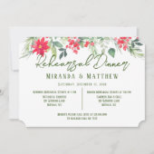 フローラ絵を描リーフのリハ結婚ーサルディナー 招待状 (正面)