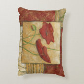 フローラ絵画と可視ブラシストローク アクセントクッション (裏面(縦))