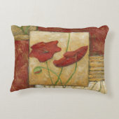 フローラ絵画と可視ブラシストローク アクセントクッション (裏面)