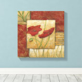 フローラ絵画と可視ブラシストローク キャンバスプリント (インサイチュ (ウッドフロア))