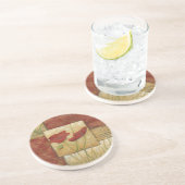 フローラ絵画と可視ブラシストローク コースター (側面)