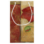 フローラ絵画と可視ブラシストローク スモールペーパーバッグ (裏面)