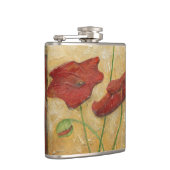 フローラ絵画と可視ブラシストローク フラスク (右)