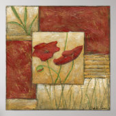 フローラ絵画と可視ブラシストローク ポスター (正面)