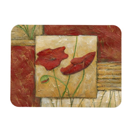 フローラ絵画と可視ブラシストローク マグネット (横)